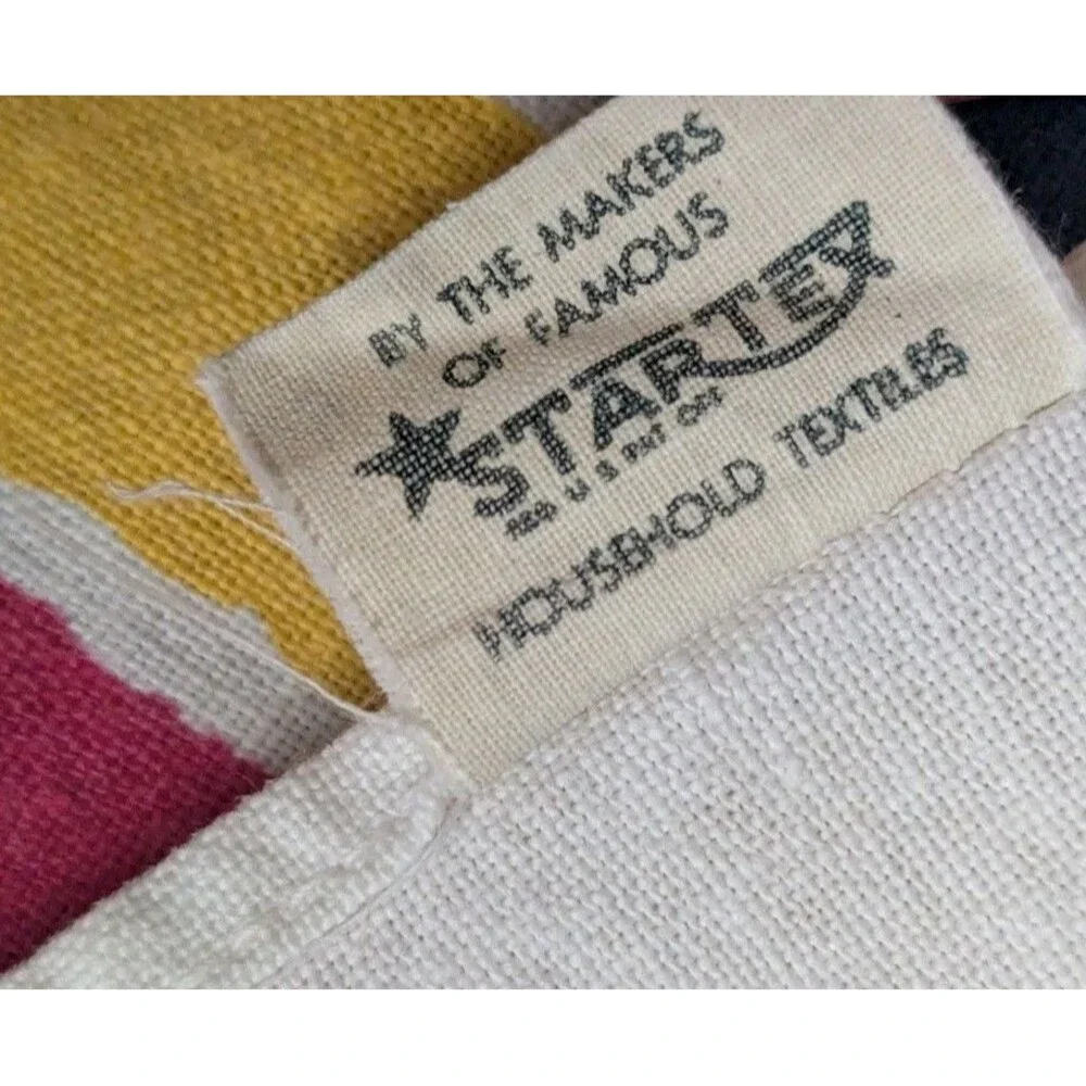 Vtg Startex Southwest Mexico Printed Tablecloth Sombrero Cactus Pottery 50x46